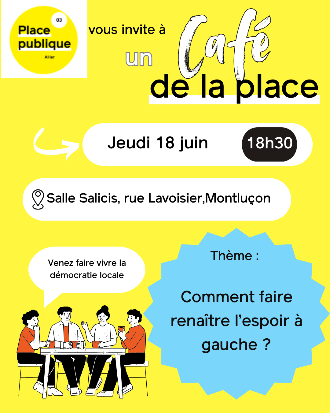 Invitation café de la place
